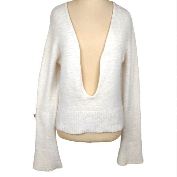 Sarsaparilla Deep Front Neckline Long Sleeve Sweater size Large - Picture 10 of 10